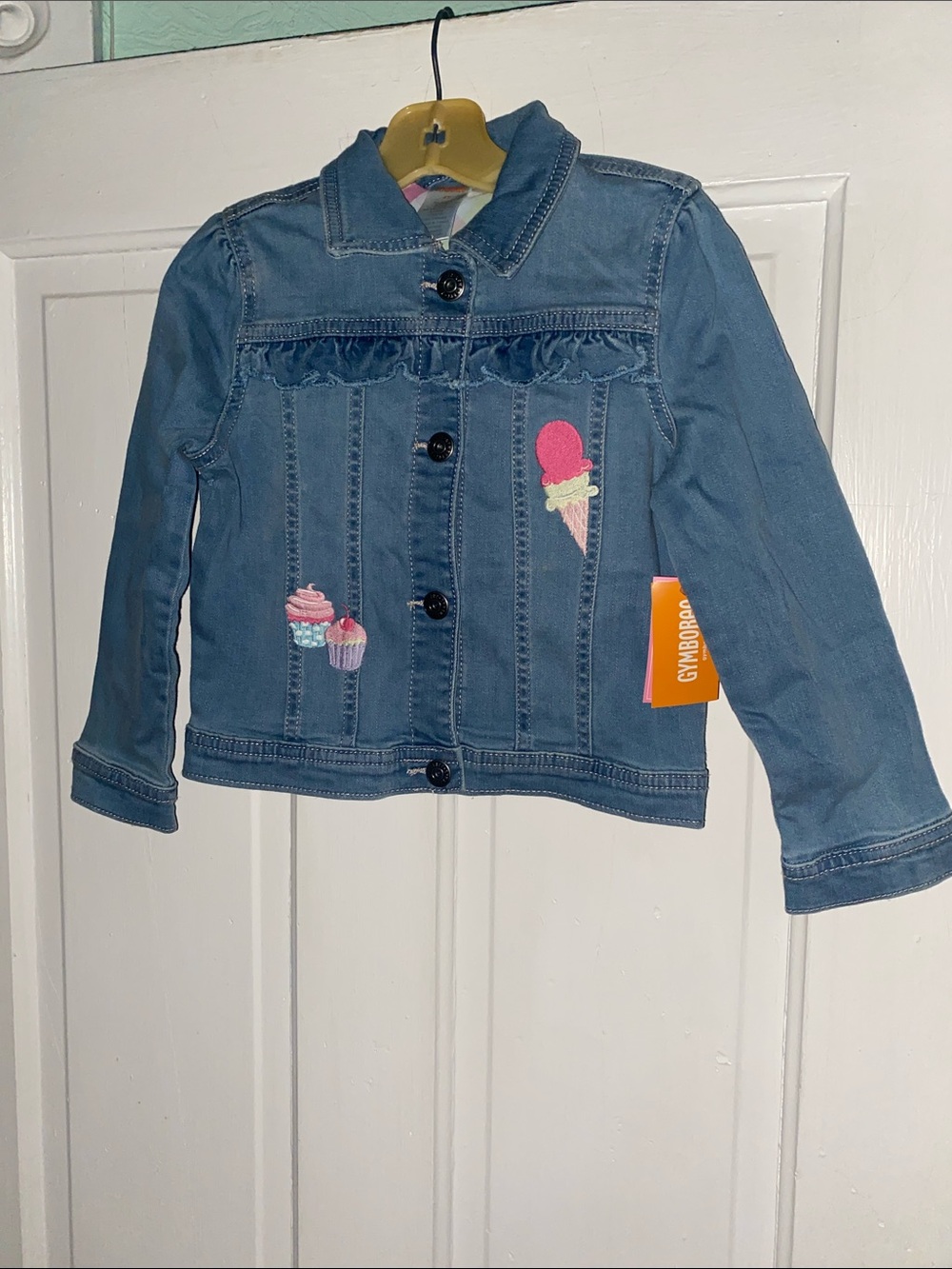 Gymboree Girls Ice Cream/Cupcake Denim Jacket Sz 4T NEW